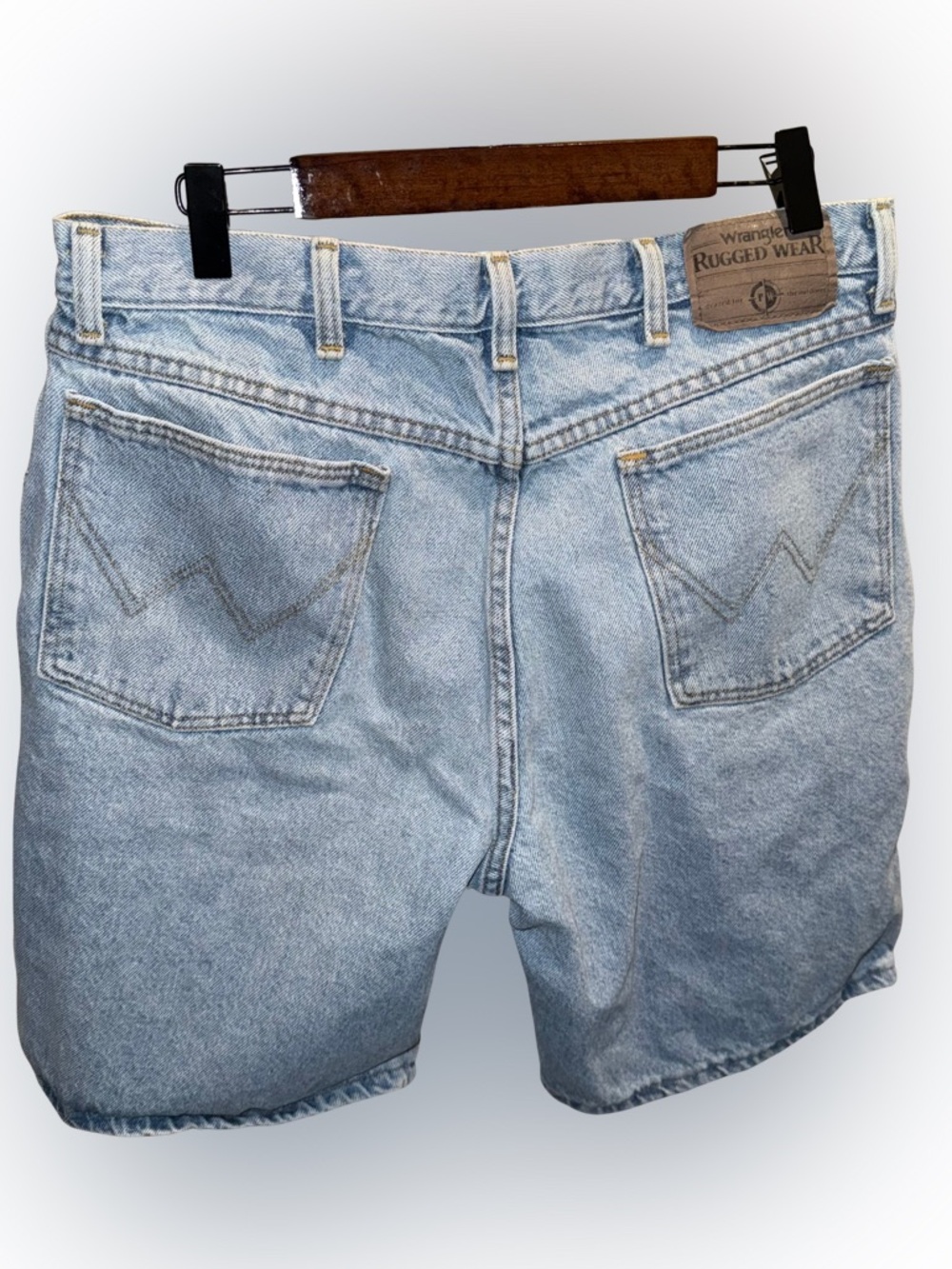 90s Y2K Wrangler Light Blue Vintage Wash Denim Shorts Jorts